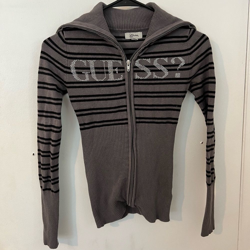 GUESS Zip Up Sweater